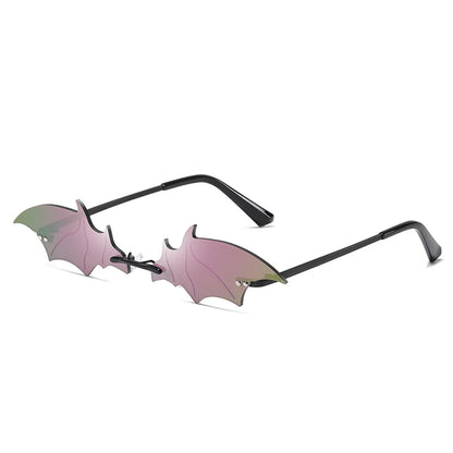 Diamond Shape Rimless Sunglasses for Women - UV400 Narrow Frame Trendy Streetwear Eyewear