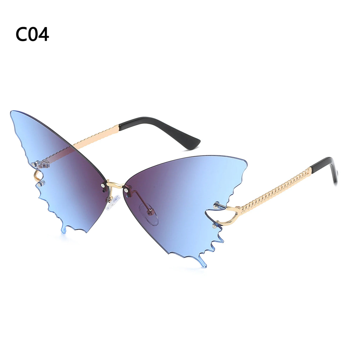 Diamond Shape Rimless Sunglasses for Women - UV400 Narrow Frame Trendy Streetwear Eyewear