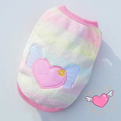 Soft Flannel Puppy Puffer Vest Winter Dog Cat Clothes Small Pets