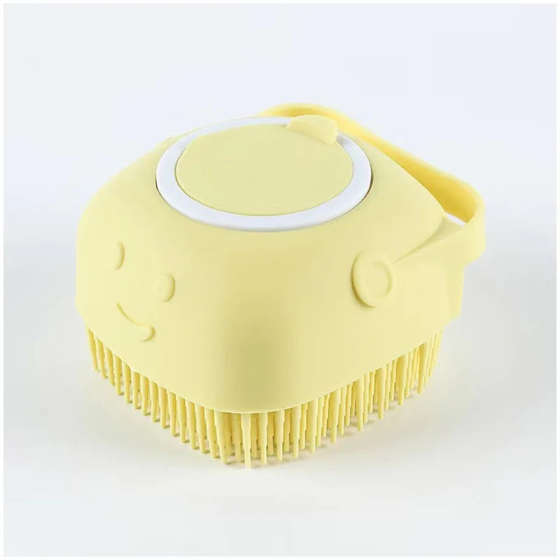Soft Silicone Dog Bathing Brush - Pet Massage Shampoo Dispenser Grooming Tool