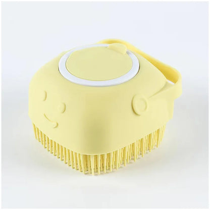 Soft Silicone Dog Bathing Brush - Pet Massage Shampoo Dispenser Grooming Tool