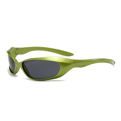 Y2K Punk Oval Sunglasses Colorful Mirror Shades Men Women
