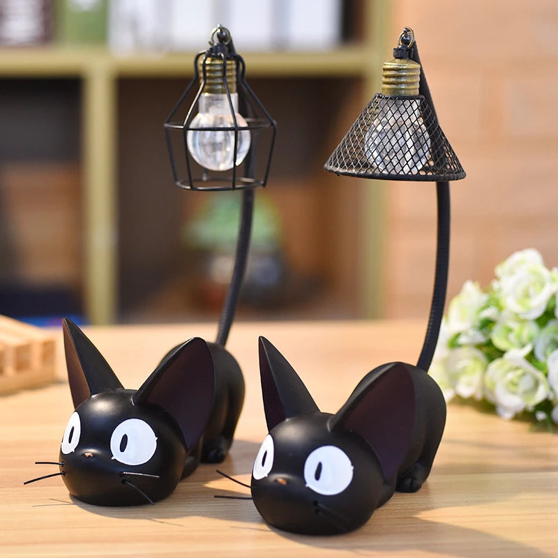 Black Cat Night Light – Resin Desktop Table Lamp Cartoon Cat Figurine Home Decor