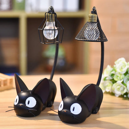Black Cat Night Light – Resin Desktop Table Lamp Cartoon Cat Figurine Home Decor