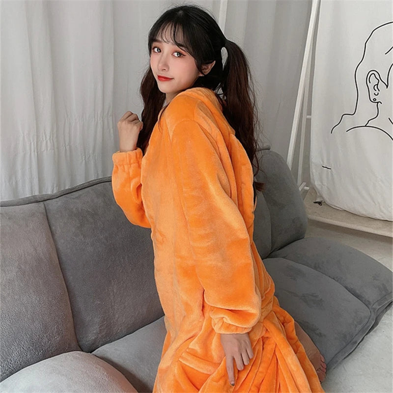 Anime Fox Kigurumi Onesie Pajamas – Adult Unisex Flannel Cosplay Jumpsuit