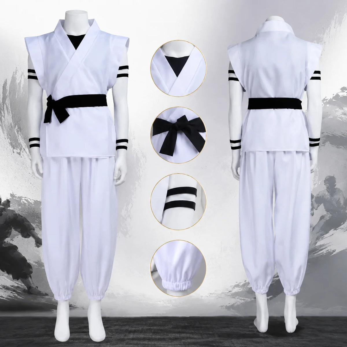 Jujutsu Kaisen Sukuna Cosplay Costume Set – Anime Kimono Outfit with Tattoo Stickers