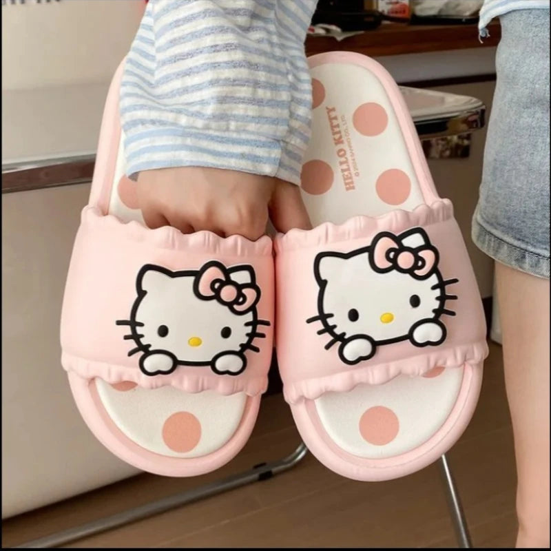 Hello Kitty Slippers - Cute Thick Sole Non-Slip Sanrio House Slippers