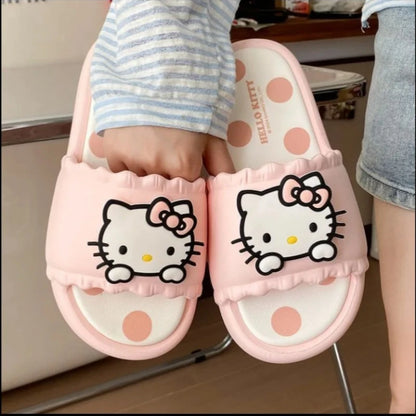 Hello Kitty Slippers - Cute Thick Sole Non-Slip Sanrio House Slippers