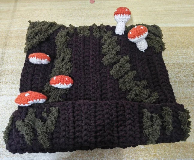 Mushroom Ear Knit Beanie – Cute Y2K Warm Hat for Women & Men