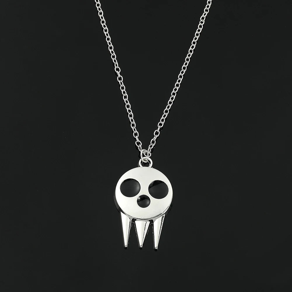 Soul Eater Death the Kid Skull Necklace - Gothic Horror Pendant Jewelry for Fans