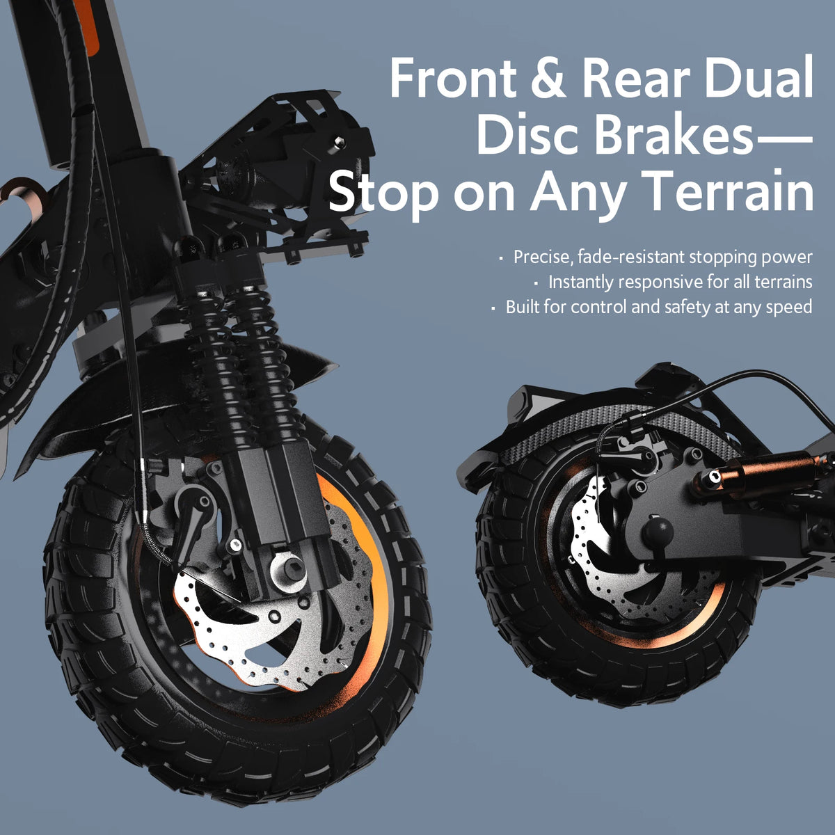1200W Off Road Electric Scooter for Adult, 48V 13AH Folding E-Scooters Up to 31Mph & 25 Miles Range,11" All Terrain Tire E-Scooter with Double Suspension & Side Light