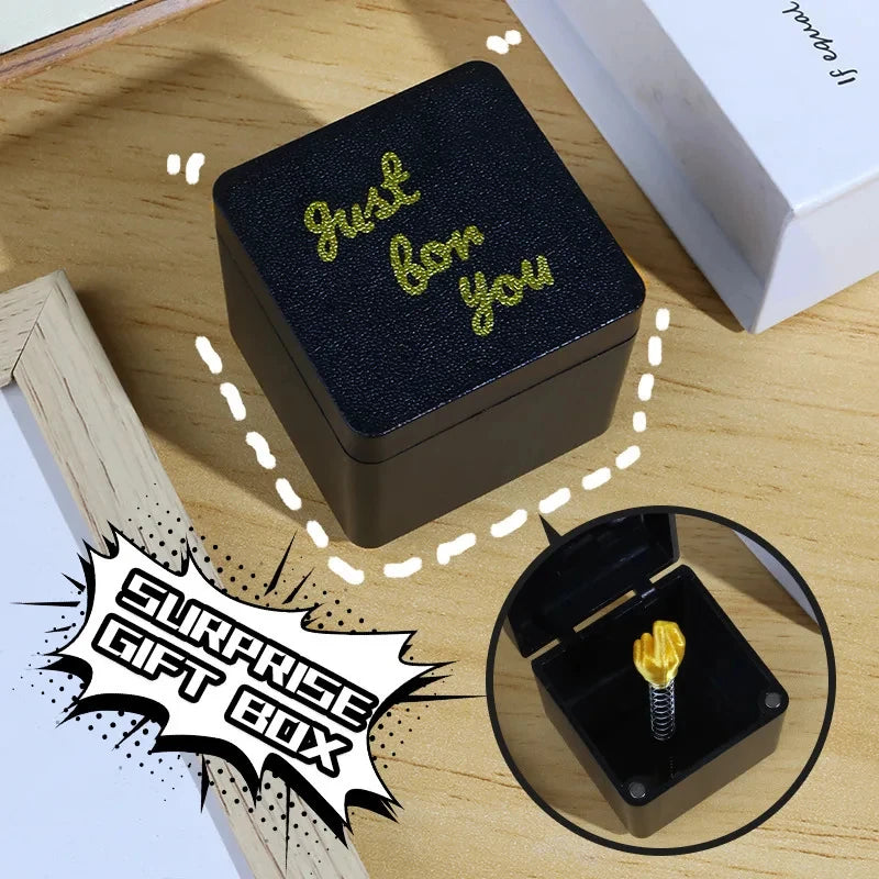 Middle Finger Gift Box - Funny Christmas Prank Desk Decoration