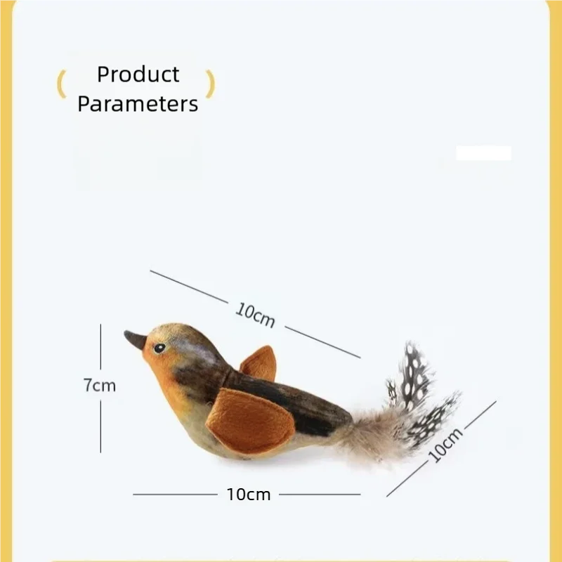 Pet Cat Toys for Indoor Cats Interactive Kitten Plush Toy with Bird Sound & Catnip