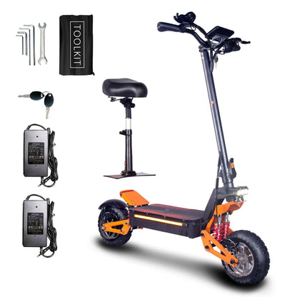 X5 6000W Dual Motor Eelectric Scooter in China Stock 60v 40ah Large Battery Remote Scooter with Seat 11-inch Tires