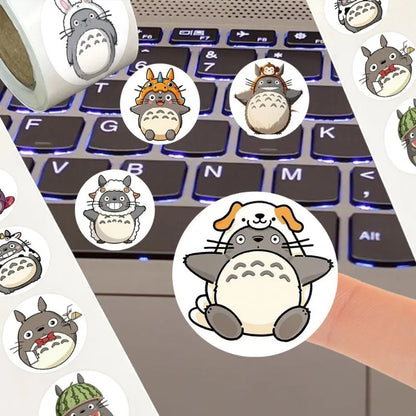 My Neighbor Totoro Waterproof Sticker Roll - 500 Pieces for Phone, Laptop and Water Bottle