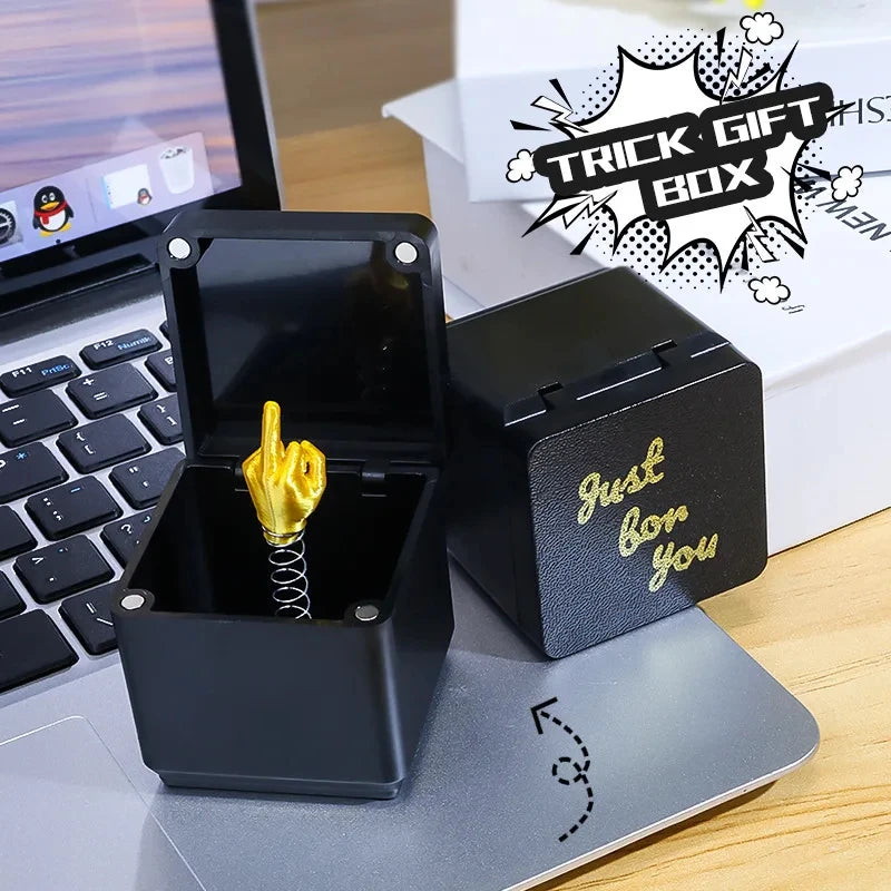 Middle Finger Gift Box - Funny Christmas Prank Desk Decoration