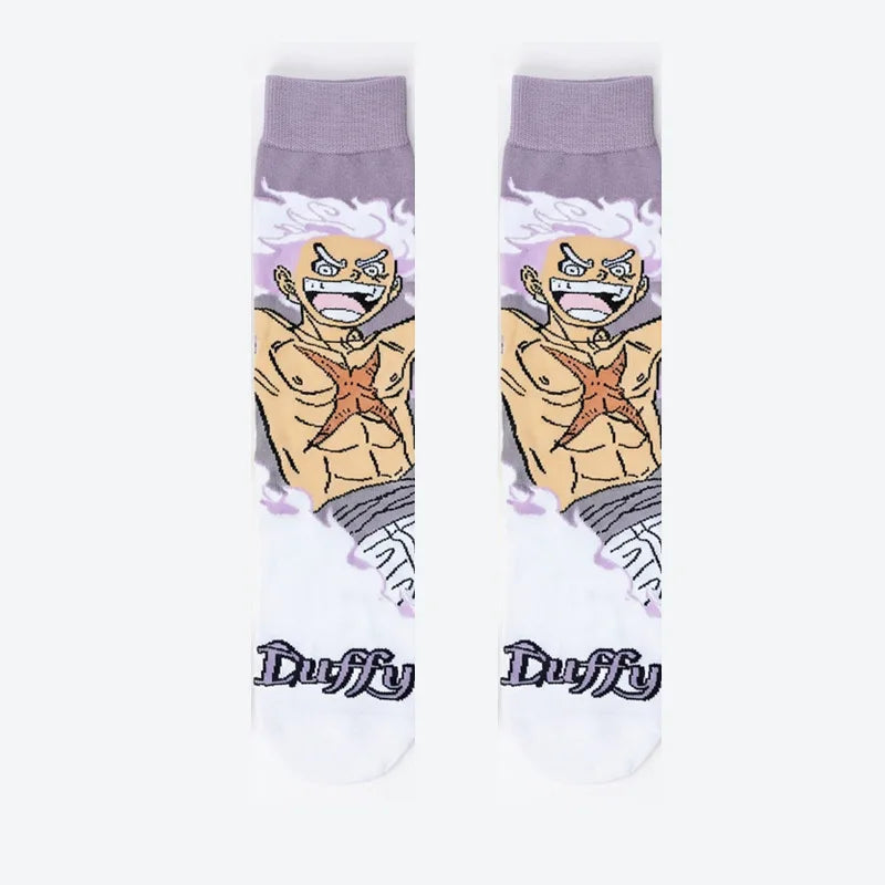 One Piece Luffy & Zoro Gear 5 Cotton Crew Socks – Unisex Anime Streetwear