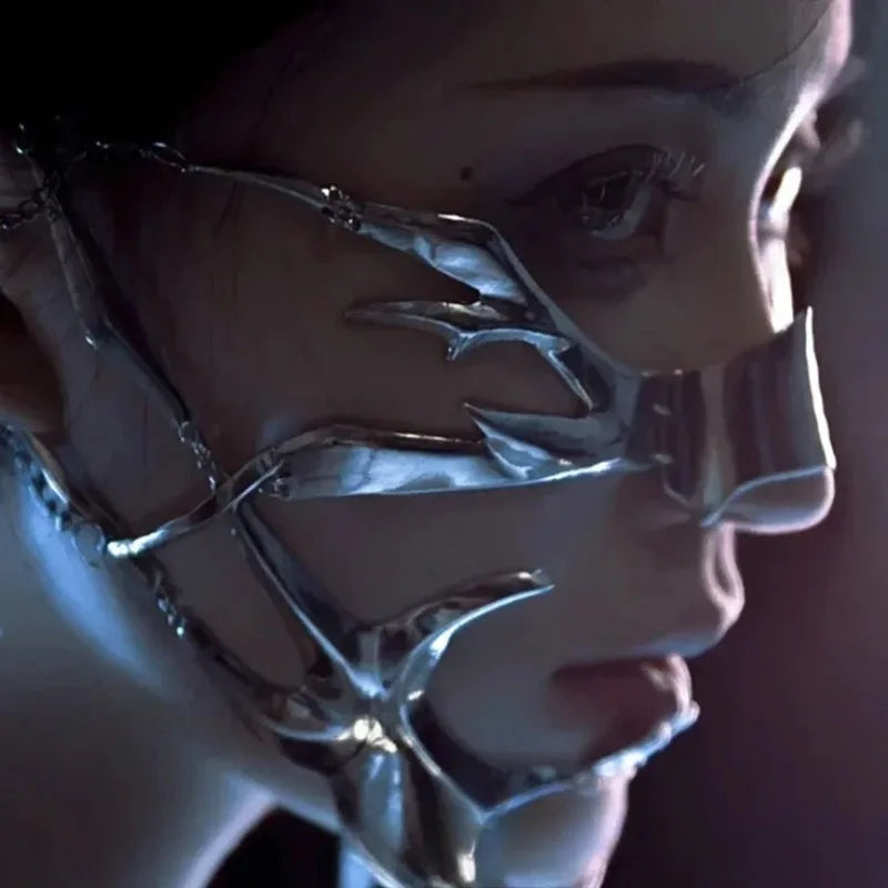 Cyberpunk Metal Face Mask Futuristic Mechanical Wind Accessory