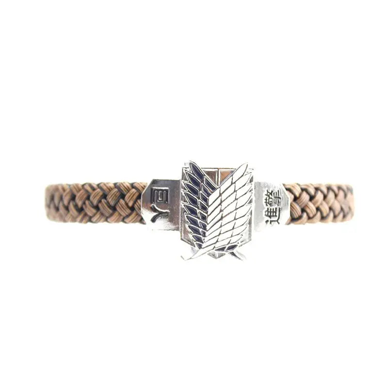 One Piece Luffy Straw Hat Skull Bracelet - Woven Leather Cord Anime Wristband for Fans