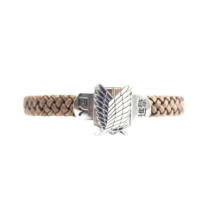 One Piece Luffy Straw Hat Skull Bracelet - Woven Leather Cord Anime Wristband for Fans