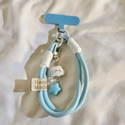 Phone Charm Strap Wrist Lanyard - Cloud Star Keychain Universal Phone Case Strap