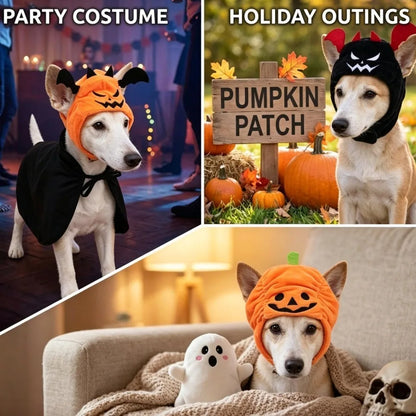 Halloween Pet Devil Pumpkin Headset - Funny Dog Cat Costume Hat Headgear