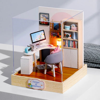 DIY 3D Puzzle Wooden Miniature Dollhouse Building Kit - Handmade Coffee House Model Gift
