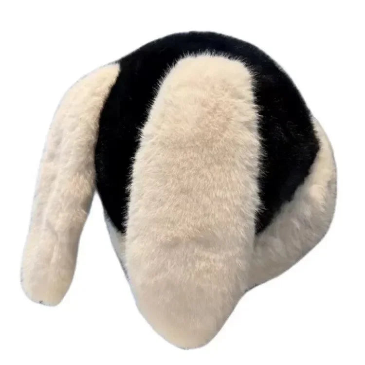 Women's Big Bunny Ear Trapper Hat - Fluffy Plush Rabbit Ear Winter Cap for Cosplay and Outdoor Wear