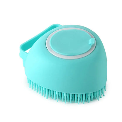 Soft Silicone Dog Bathing Brush - Pet Massage Shampoo Dispenser Grooming Tool