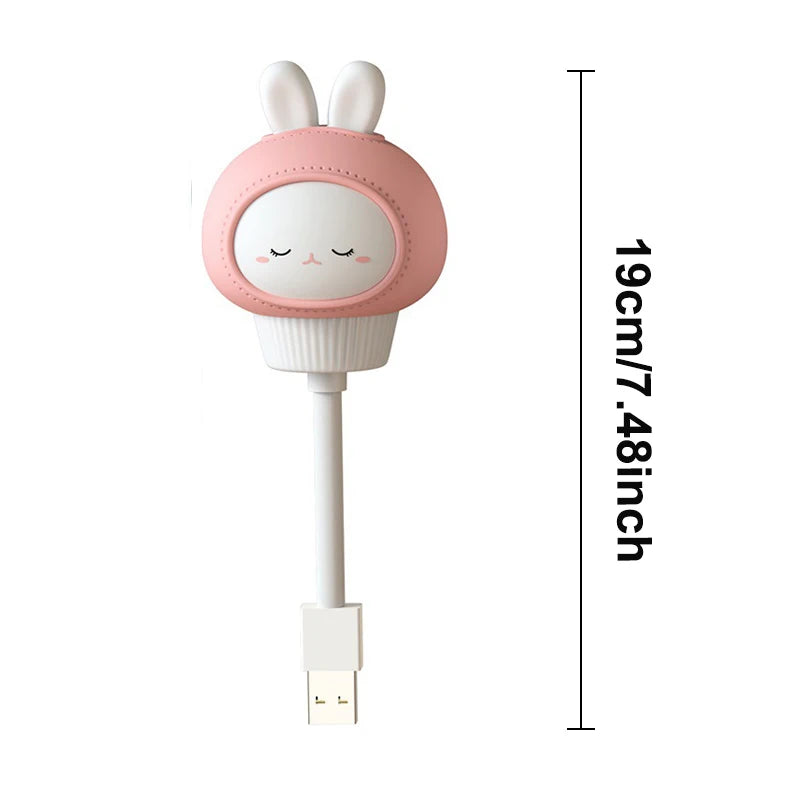 Cute Cartoon LED Night Light – USB Remote Control Bear, Chick & Kitten Bedside Lamp for Kids