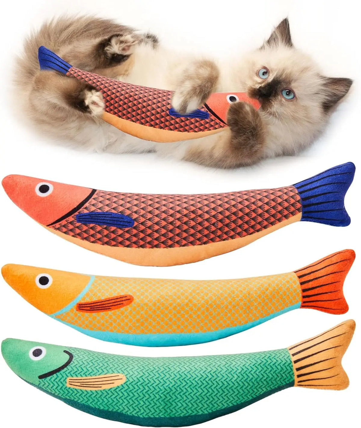 Fish Shape Catnip Cat Toy Plush Teeth Grinding Interactive Kitten Chew Toy