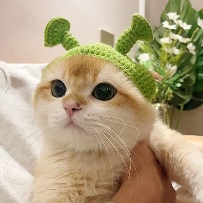 Knitted Cat Hat for Pets – Cute Cosplay Party Headwear