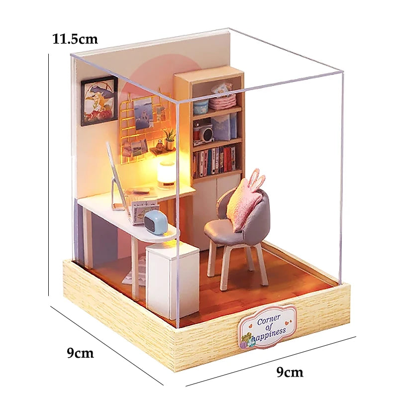 DIY Miniature Wooden Doll House Kit – Handmade 3D Puzzle Room Model with Furniture