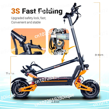 X5 6000W Dual Motor Eelectric Scooter in China Stock 60v 40ah Large Battery Remote Scooter with Seat 11-inch Tires