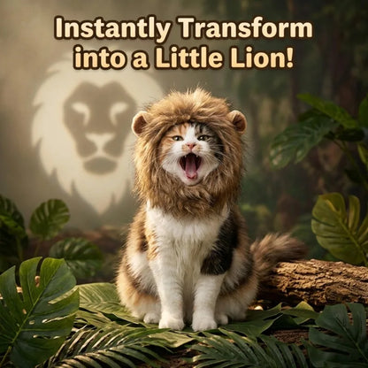 Fluffy Lion Mane Cat Dog Wig – Halloween Party Pet Costume Headwear Hat