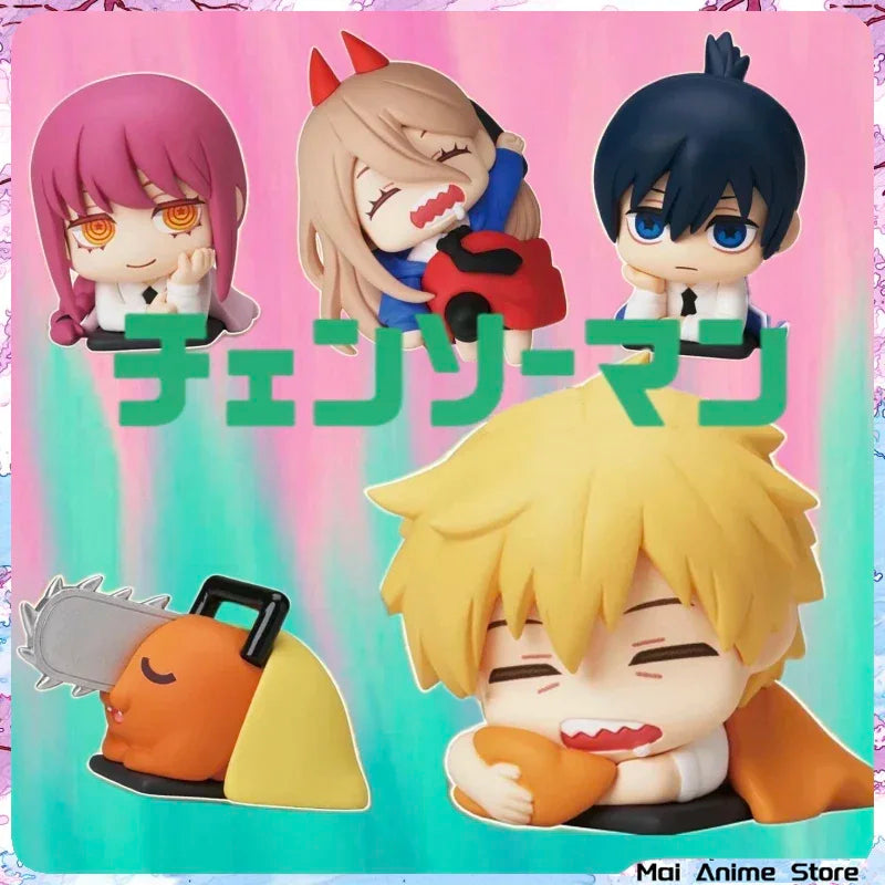 Chainsaw Man Power Figure Set, Cute Anime Figurines with Aki, Denji and Makima
