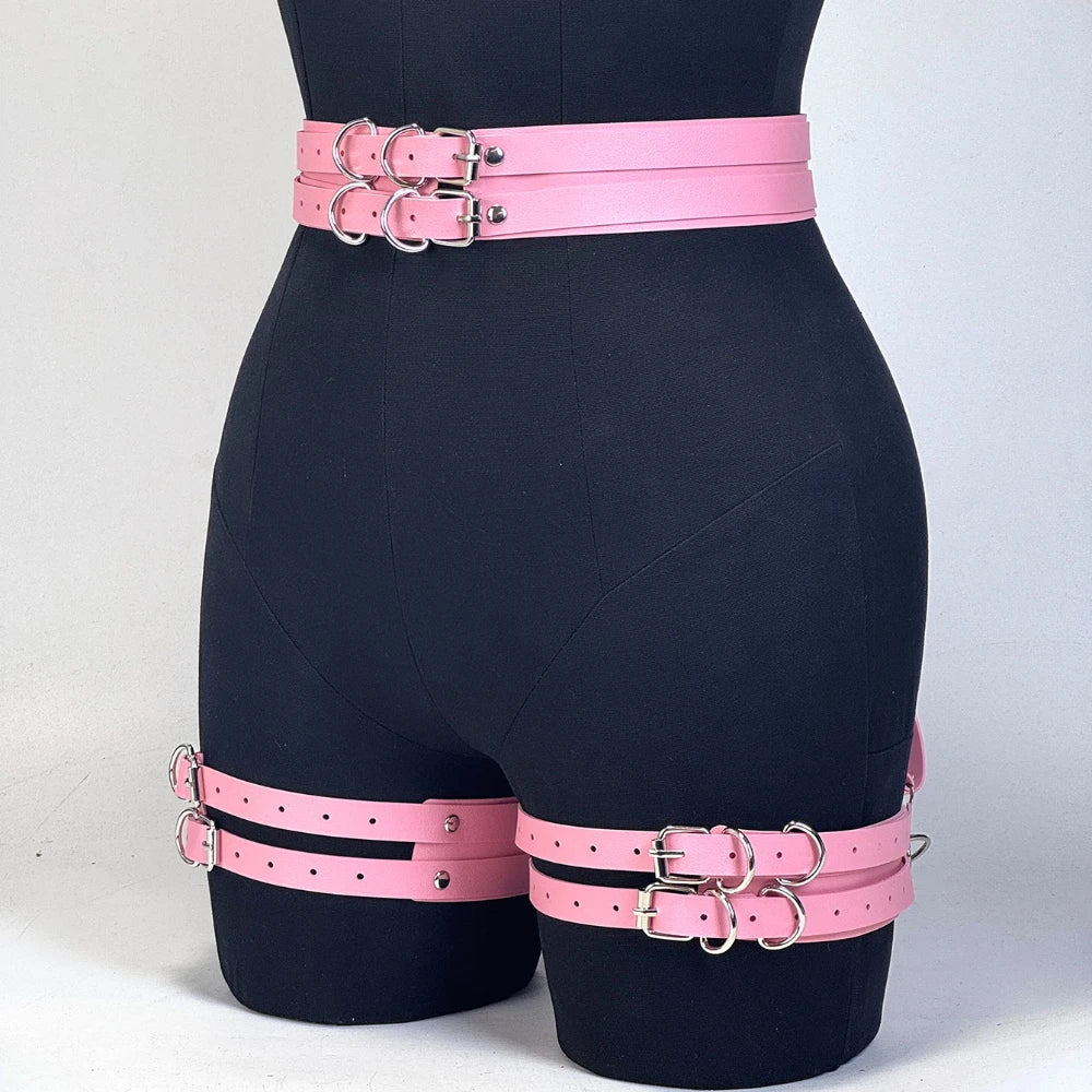 Women's PU Leather Harness Belt - Gothic Punk Adjustable Decorative Leg Belt