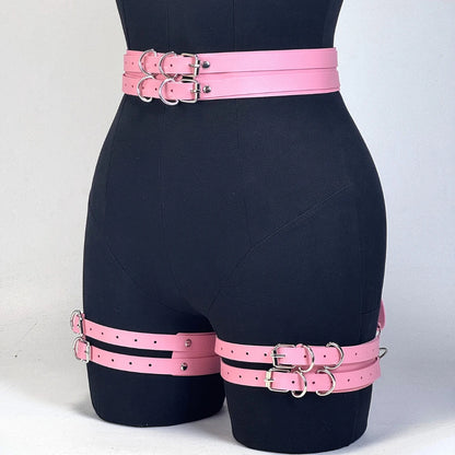Women's PU Leather Harness Belt - Gothic Punk Adjustable Decorative Leg Belt
