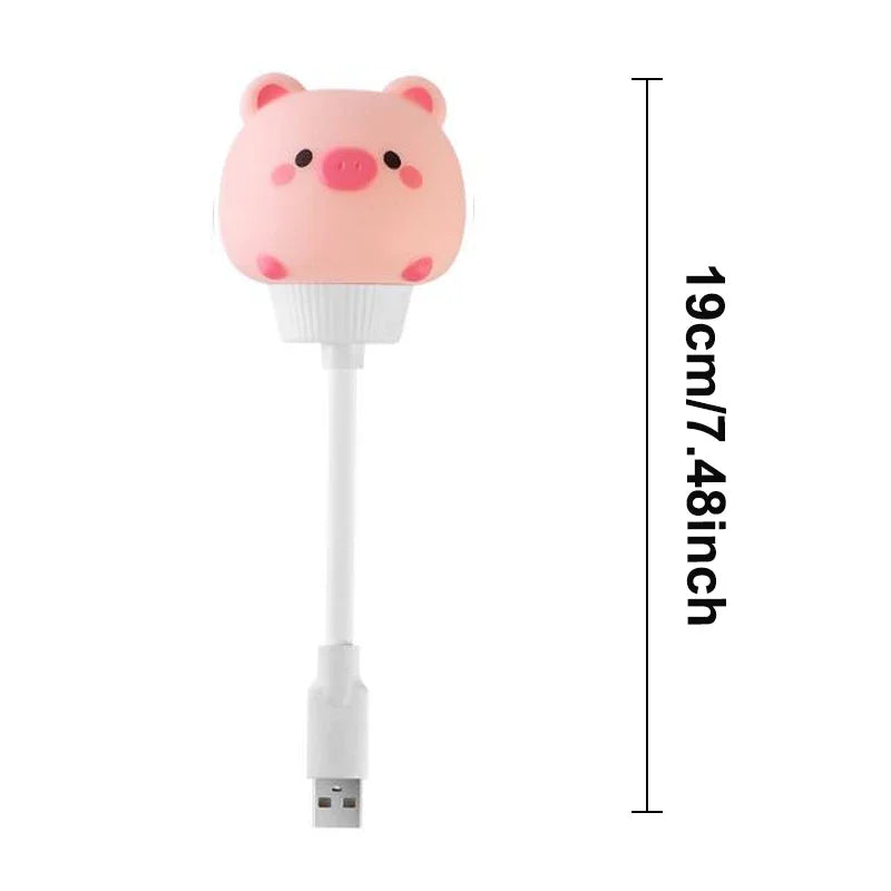 Cute Cartoon LED Night Light – USB Remote Control Bear, Chick & Kitten Bedside Lamp for Kids
