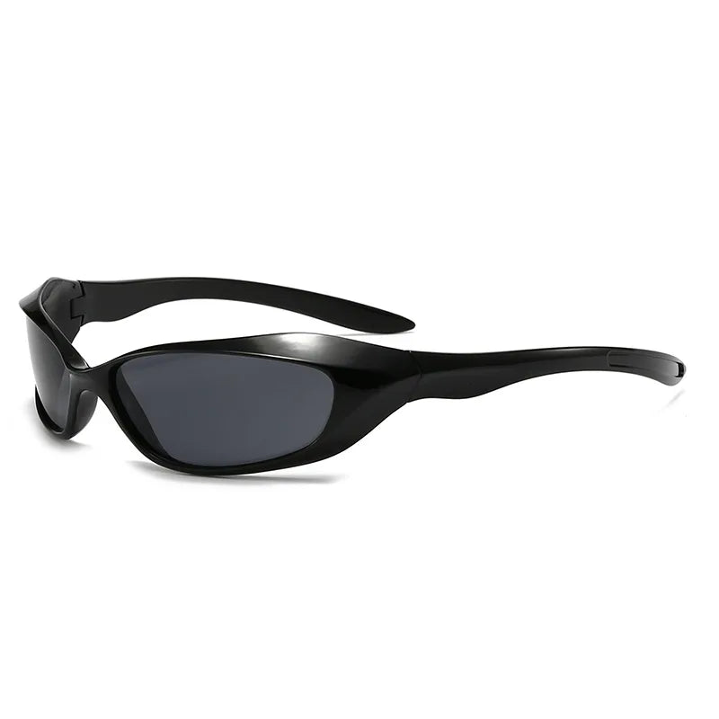 Y2K Punk Oval Sunglasses Colorful Mirror Shades Men Women