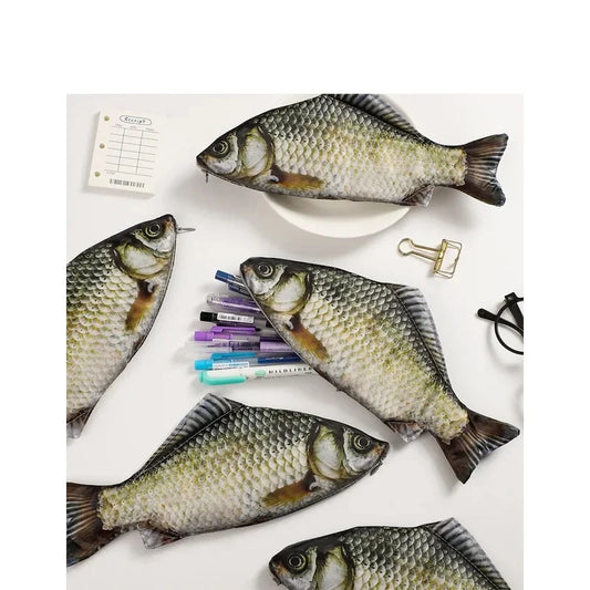 Carp Shaped Pencil Case Cute Fish Pen Pouch Portable Student Stationery Bag