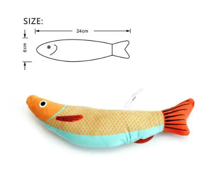 Fish Shape Catnip Cat Toy Plush Teeth Grinding Interactive Kitten Chew Toy