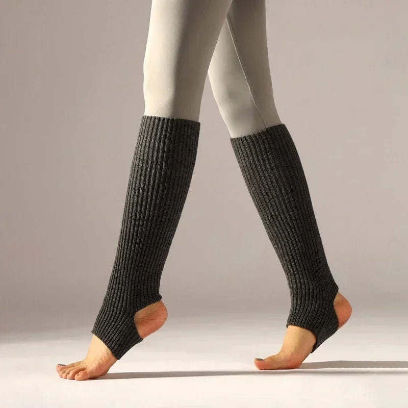 Y2K Knitted Wool Leg Warmers – Slouchy Winter Boot Socks for Women