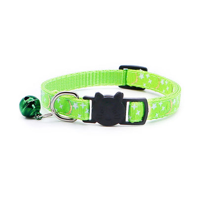 Stars and Moon Cat Collar Reflective Safety Buckle with Bell