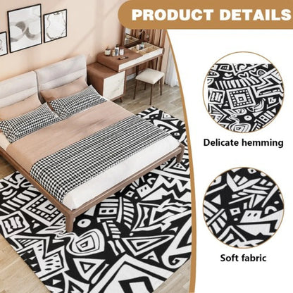 Abstract Tufted Area Rug – Sculptural Irregular Shape Brown & Cream Rug for Living Room