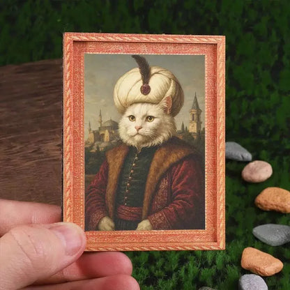 Mini Creation of Adam Cat Fridge Magnet - Vintage Framed Art Refrigerator Magnet
