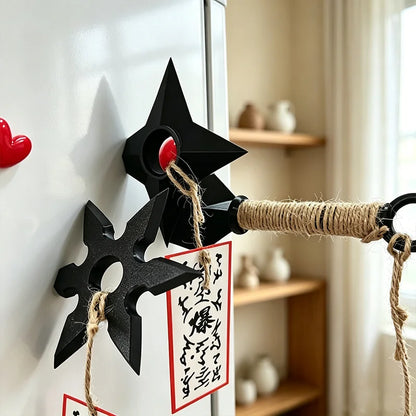 Ninja Kunai and Shuriken Fridge Magnet Set - Anime Cosplay Prop Refrigerator Decoration