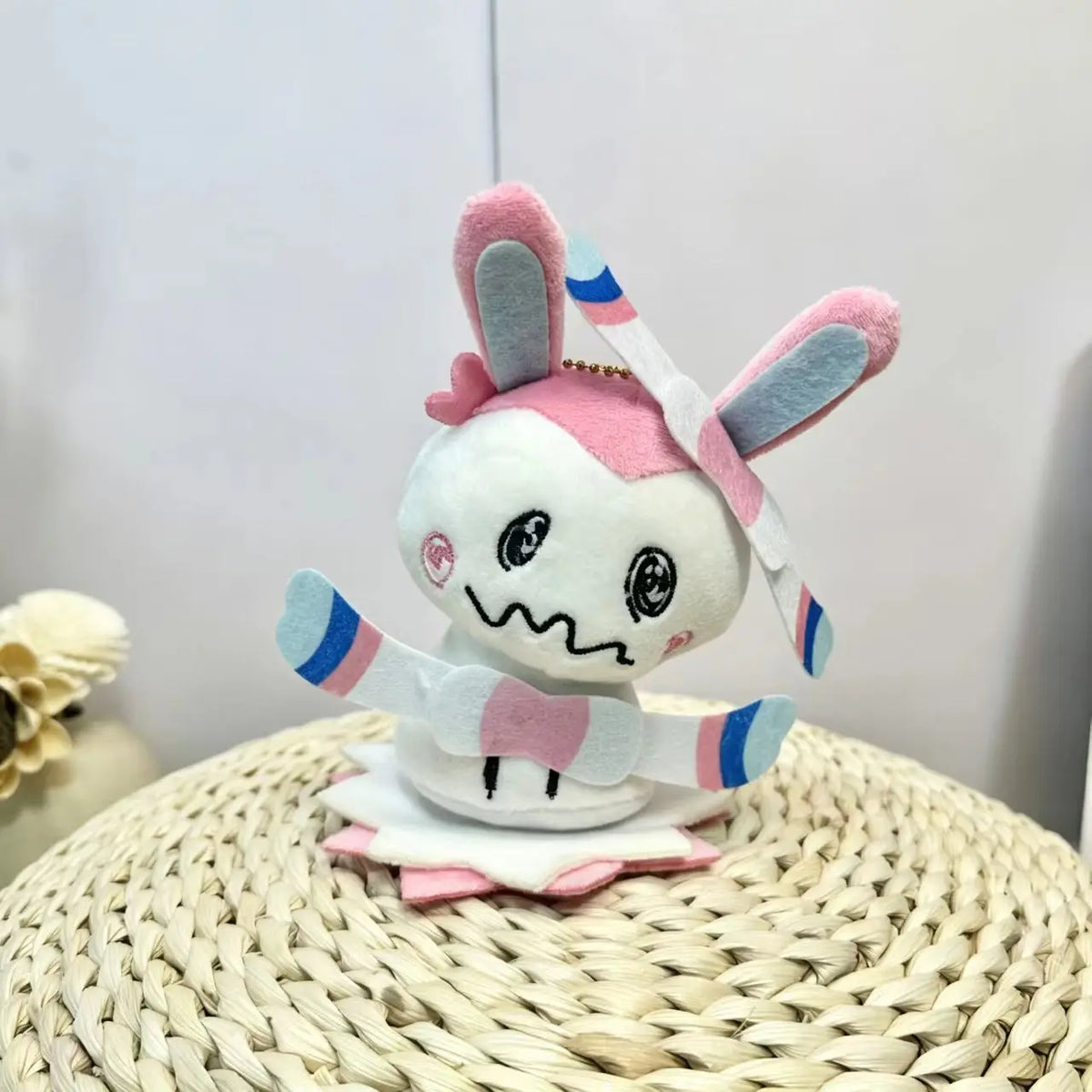 Pocket Monster Eevee & Mimikyu Plush Keychain - Cute Anime Bag Charm
