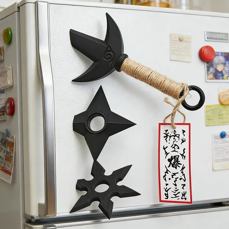 Ninja Kunai and Shuriken Fridge Magnet Set - Anime Cosplay Prop Refrigerator Decoration