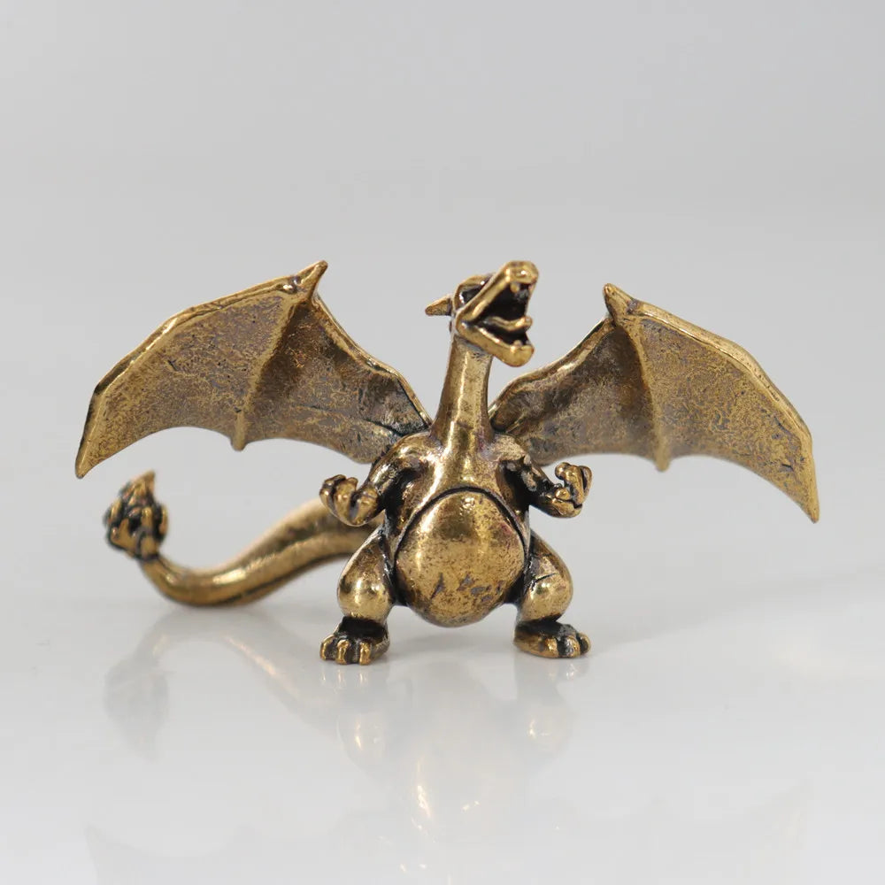 Pokemon Brass Figurine Collection - Charizard, Blastoise, Bulbasaur and Dragonite Metal Desk Statue